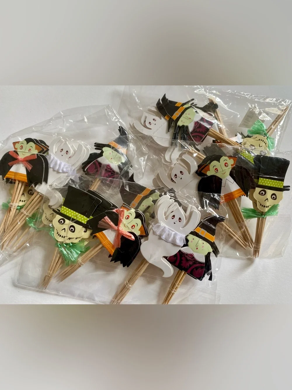 120 Halloween Cupcake Toppers or Party Picks, Witch, Ghost, Skeleton, Dracula
